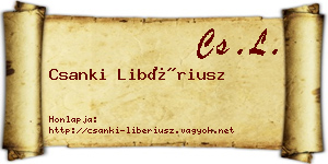 Csanki Libériusz névjegykártya
